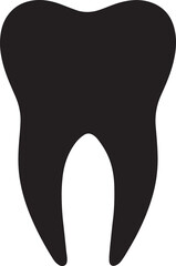 Molar tooth silhouette vector illustration for dental healthcare and orthodontics design