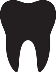 Molar tooth silhouette vector illustration for dental healthcare and orthodontics design