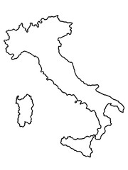 イタリアの地図（白地図）