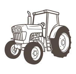 Obraz premium Outlined illustration of a tractor with large wheels suitable for agricultural farming purposes