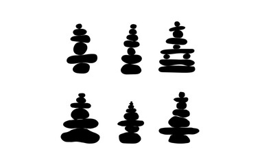Balanced stone cairns