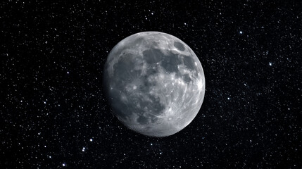 lunar moon with starry sky
