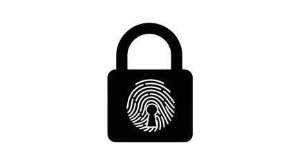 Biometric Security Lock - Fingerprint Authentication Icon.