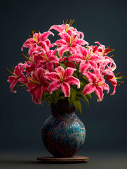 花瓶に生けられたオニユリ