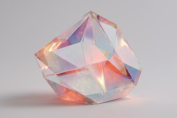 Iridescent crystal with transparent background
