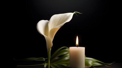 candle on black background
