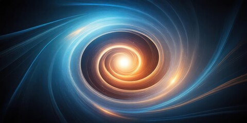 Fototapeta premium Swirling vortex of light in a dark space