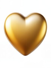 Gold heart on white background