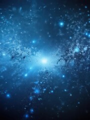 Obraz premium Floating Dark Blue Particles in Background