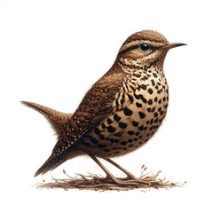 A beautiful bird perched gracefully on a dry wooden branch with feathers that display a mesmerizing pattern of brown and white spots creating a natural artwork that looks both delicate and strong at 