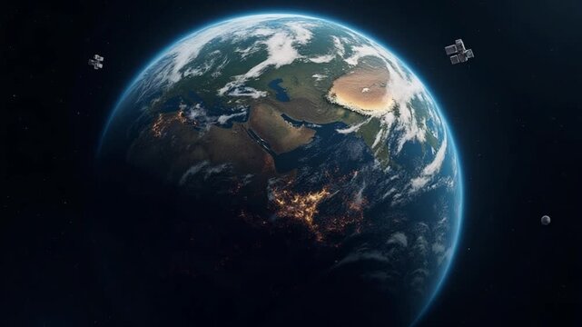 space satellite orbiting the earth Elements of this image furnished