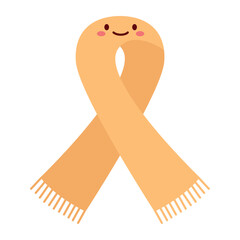 Flat Vector Illustration of a Stylish Winter Scarf