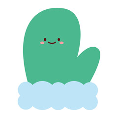 Flat Style Vector of Winter Gloves Illustration