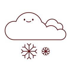 Snow Cloud Flat Vector Illustration
