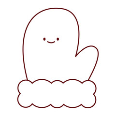 Flat Style Vector of Winter Gloves Illustration