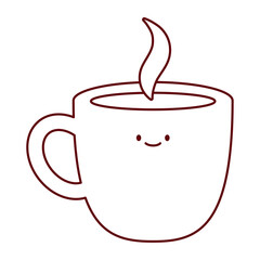Flat Vector Illustration of a Hot Coffee Cup with Steam Rising
