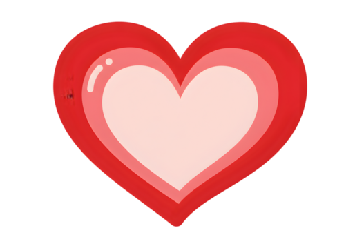Isolated Illustration Of A Layered Red Heart Shape On Transparent Background - Powered by Adobe