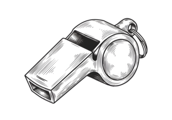 Isolated Illustration Of A Metal Whistle On Transparent Background