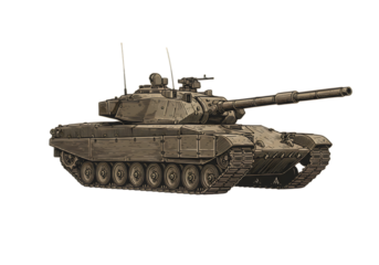 Isolated Illustration Of A Military Tank In Detailed Vector Design