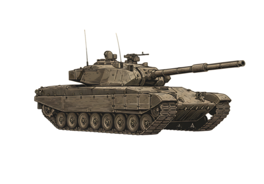 Isolated Illustration Of A Military Tank In Detailed Vector Design