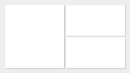 Moodboard template. 3 Photo collage grid. Vector. Mood board design. Mosaic frame banner. Photography album layout.