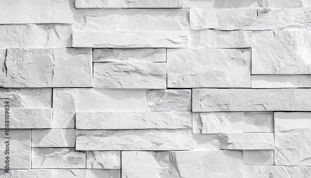 Poster the image shows a wall composed of many rectangular off-white stones arranged in a staggered pattern