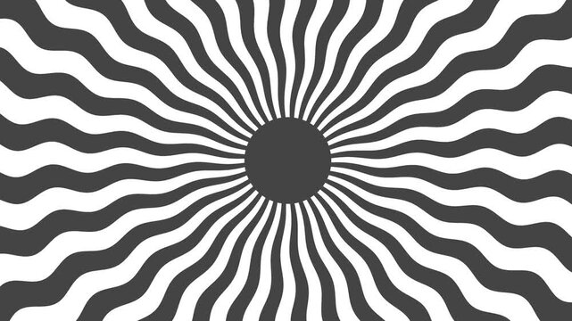 black and white abstract background Circle, optic wave, spiral, luminous, abstract pattern, futuristic, energy flow, vibrant, glowing, seamless loop, psychedelic, colorful, symmetry, illusion, retro 