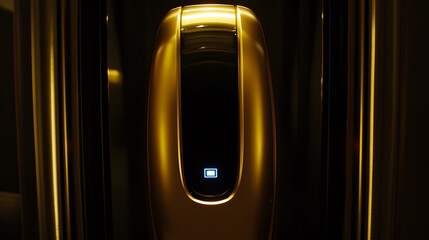 Abstract Gold Metallic Device Futuristic Technology