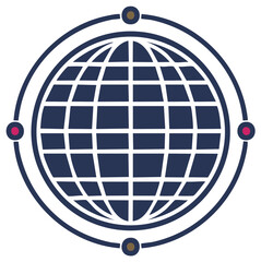 Globe Grid with Orbit Graphic Representation Network and Global Connectivity