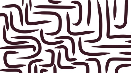 Abstract curved line doodle pattern, seamless background, decorative texture