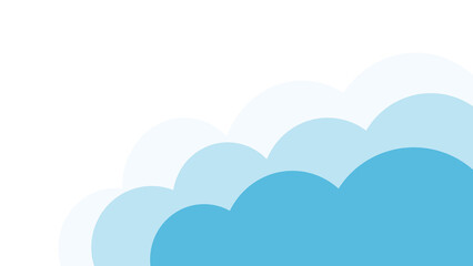 Blue Cloud Shape Illustration in Simple Style