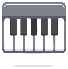 Simple Cartoon Piano Keyboard Illustration with Black and White Keys for Music Applications