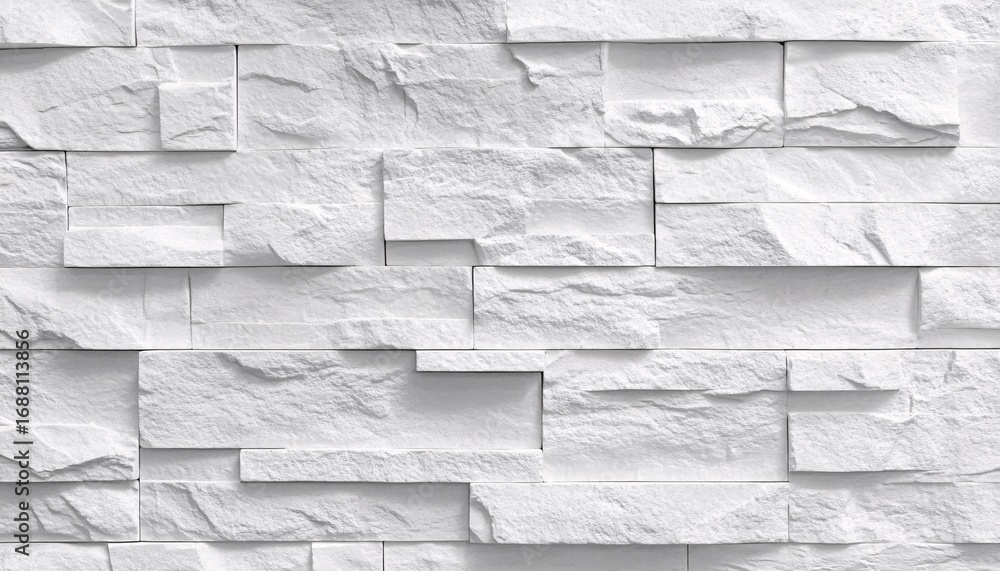 Aufkleber the image shows a close-up view of a white stone wall with varying rectangular shapes and rough text