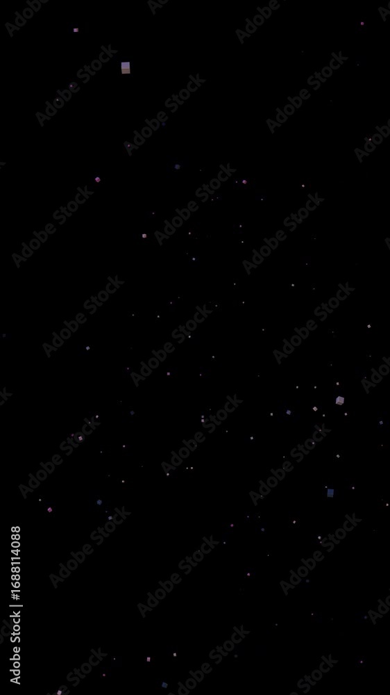 Poster abstract cosmos animation of twinkling dust particles on a black backdrop simulation