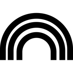 Simple black rainbow silhouette, minimal abstract shape for modern, decorative, and creative illustration projects.