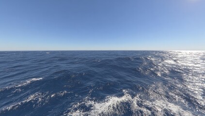 Obraz premium Vast, calm ocean under clear blue sky
