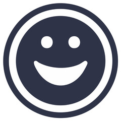 Fototapeta premium Happy Face Vector Icon, Circular Outline, Smiley Emoji, Simple Positive Illustration