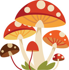 Mushrooms With Umbrella Shape Icon