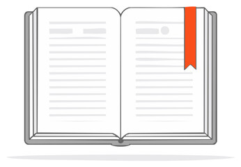 Open Book Illustration with Bookmark Showing Pages Reading Concept