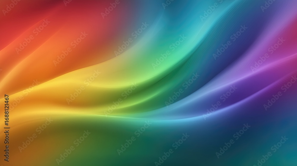 Poster rainbow colored abstract background with smooth flowing waves and vibrant gradient, perfect as wallp