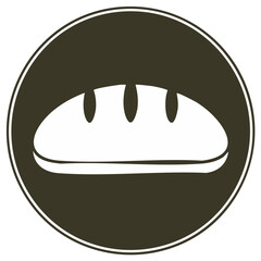 Obraz premium Minimalist bread loaf icon in a circle vector illustration for a bakery logo