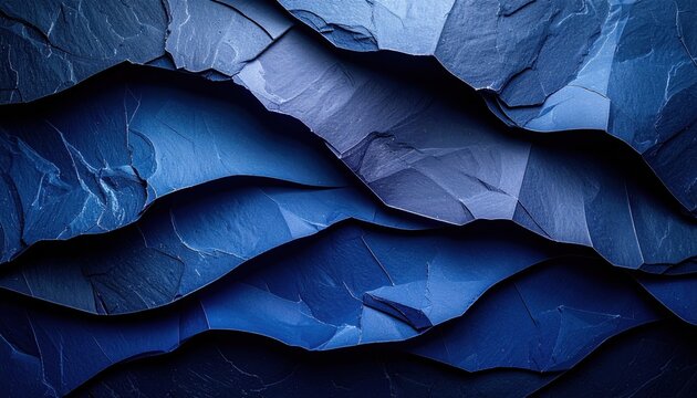 Close up shale paper thin lamination slate blue wallpaper background representing rock texture detail suitable for natural geology design