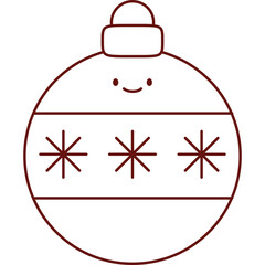 Minimal Red Christmas Bauble Decoration Design