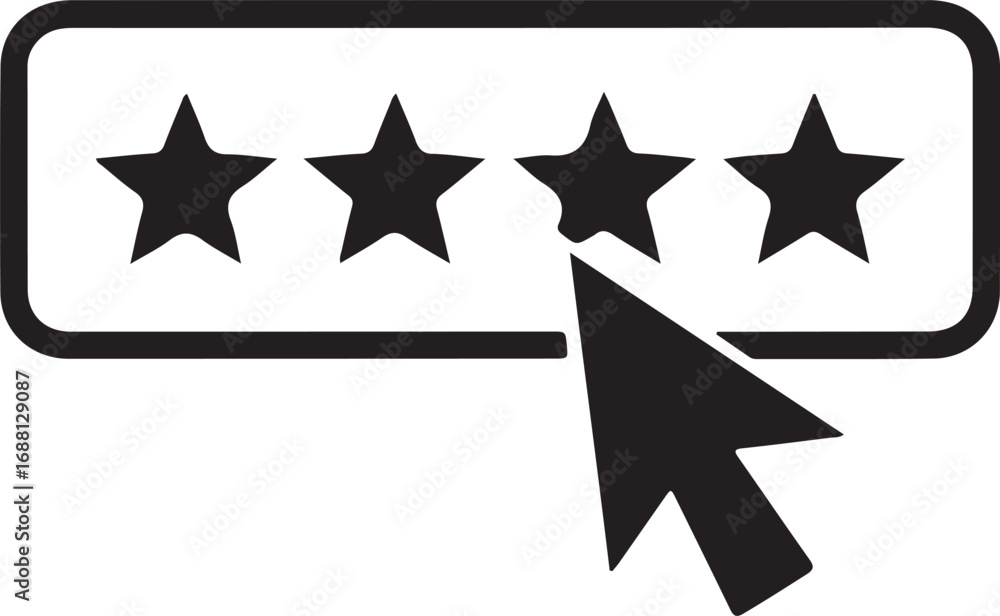 Poster customer rating with cursor clicking on four stars