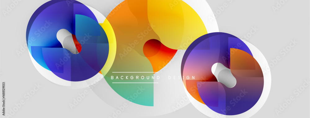 Aufkleber abstract colorful circles overlap, creating dynamic visual effect. modern design elements suggest in