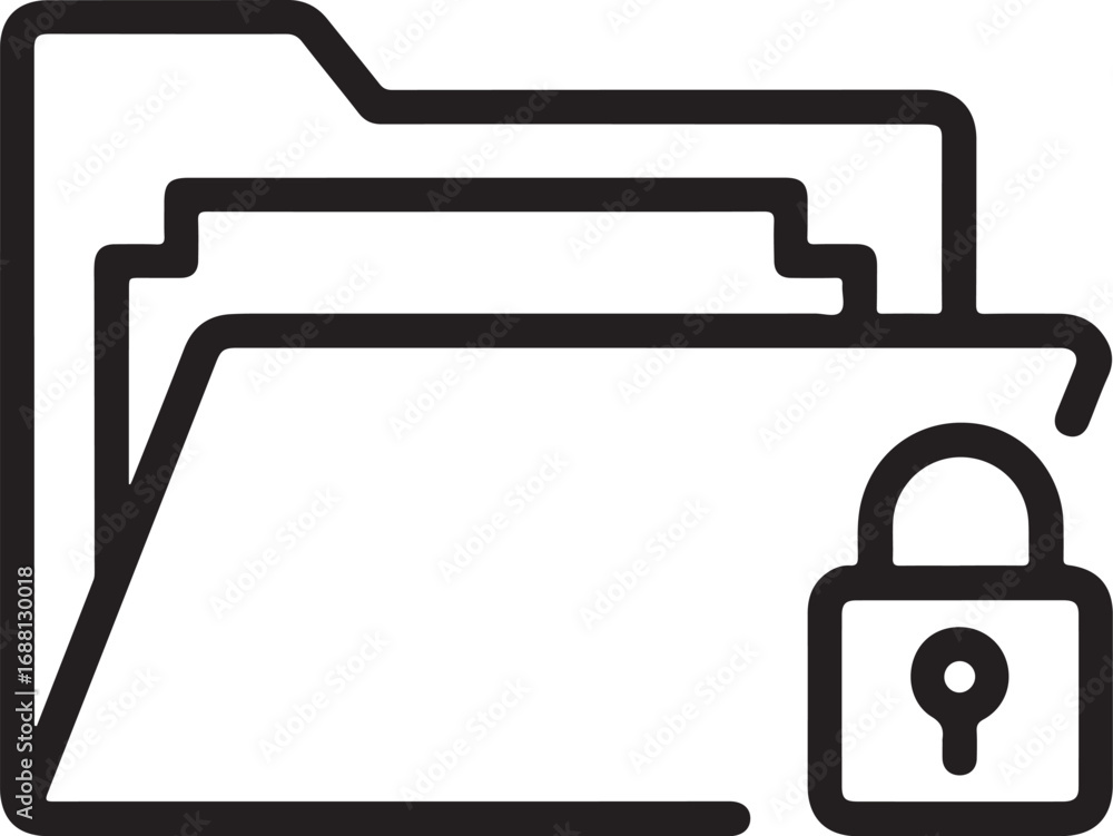 Poster Secure folder icon representing confidential information and data protection