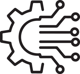 Abstract graphic representing the intersection of mechanical engineering and digital technology