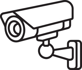 Simple line drawing of a security camera mounted on a wall