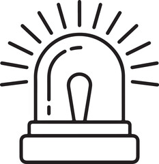 Simple outline icon of a flashing emergency warning light