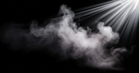 Overlays, overlay, light transition, effects sunlight, lens flare, lights leaks. High-quality stock image of sunrays effects, white flare glow isolated on black background for design. Generative AI